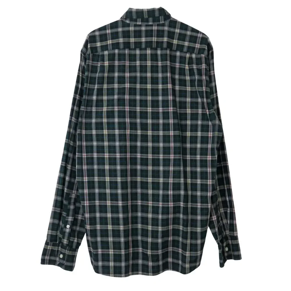 J.Crew Heathered Cotton Green Plaid Button Down Shirt Medium Men's